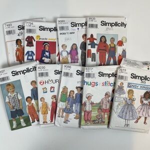 SIMPLICITY SEWING PATTERNS CHILDRENS Sizes VTG 80s 90s Cut and Uncut LOT OF 9